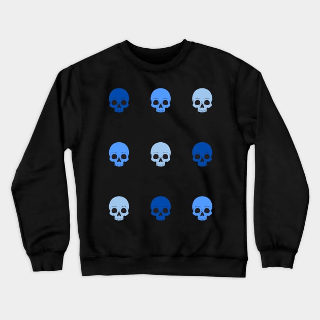 50 shades of blue skulls Crewneck Sweatshirt by Kahytal
